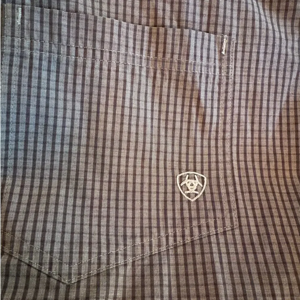 Ariat Pro Series Mens XL Button Down Shirt Lot 2 Blue Plaid Tan Check‎ Western